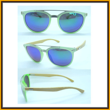 F15289 Classical Frame High Quality Metal Bridge Bamboo Arm Sunglasses